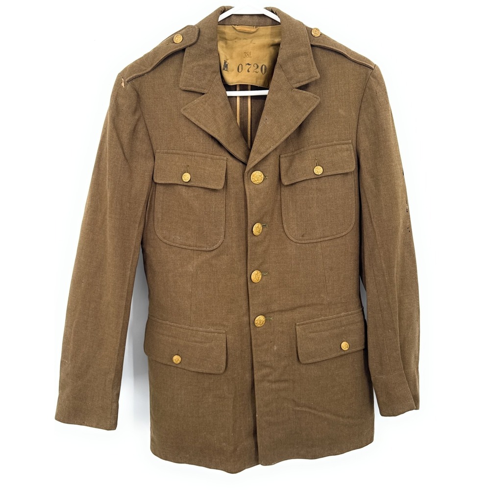 WWII Army‎ Service Forces Coat Jacket Brown Private